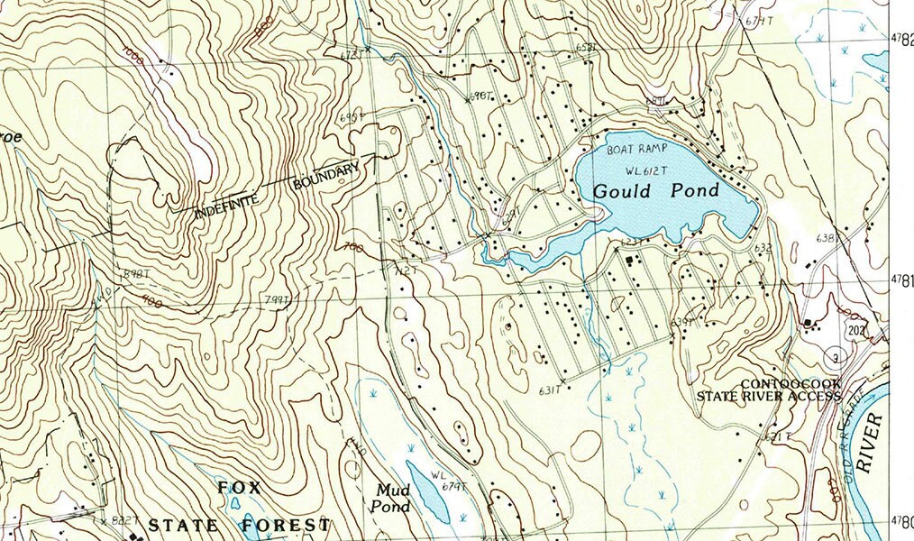 1998 Map of Hillsboro Village and Goulds Pond NH