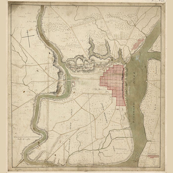 1778 Map of Philadelphia Pennsylvania