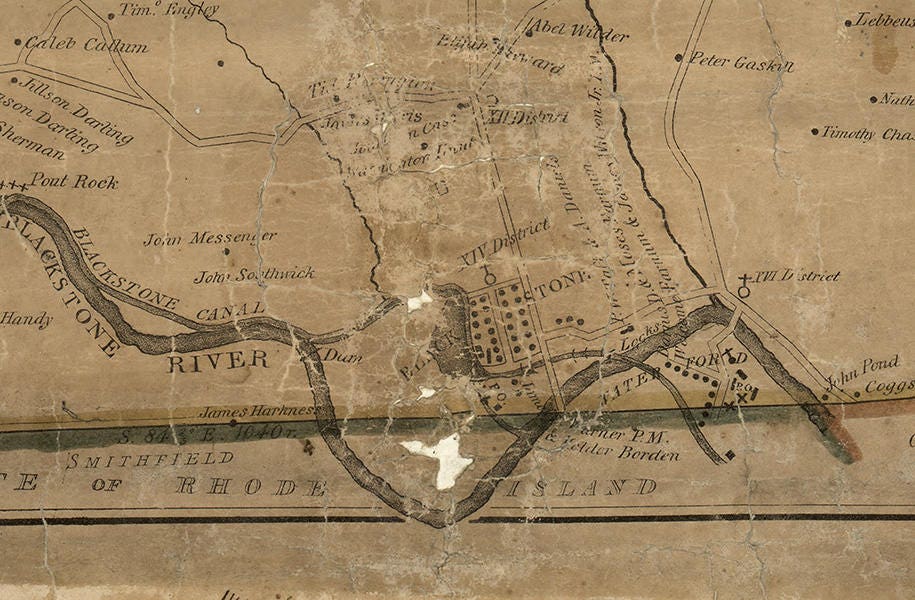 1831 Map of Mendon Worcester County Mass