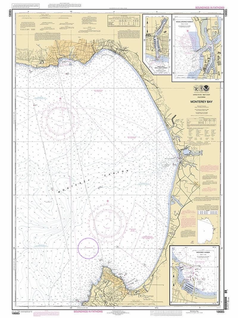 2012 Nautical Map of Monterey Bay California