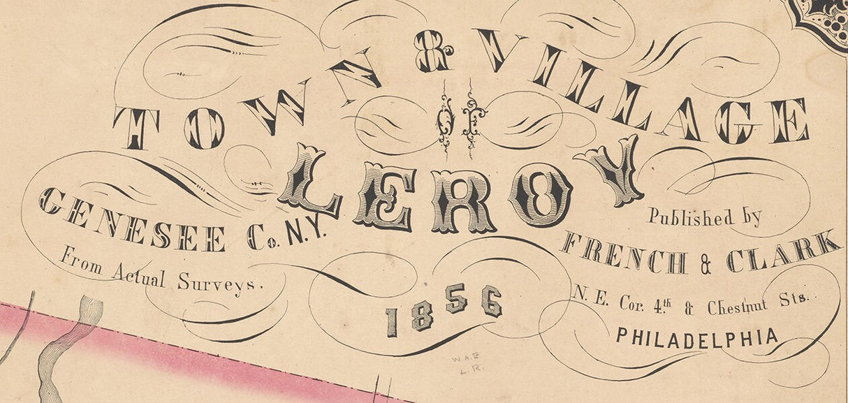 1856 Map of Leroy Genesee County New York