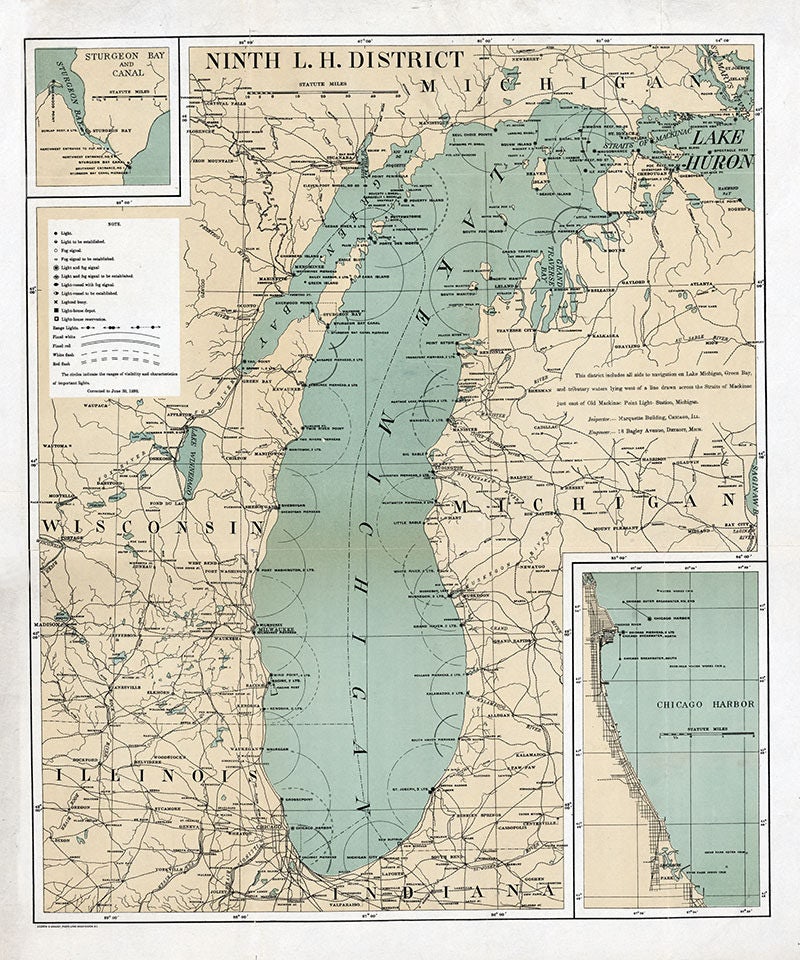 1898 Map of Lake Michigan