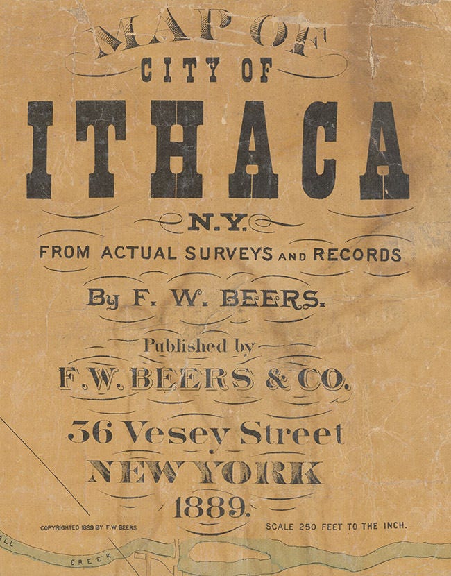 1889 Map of Ithaca New York