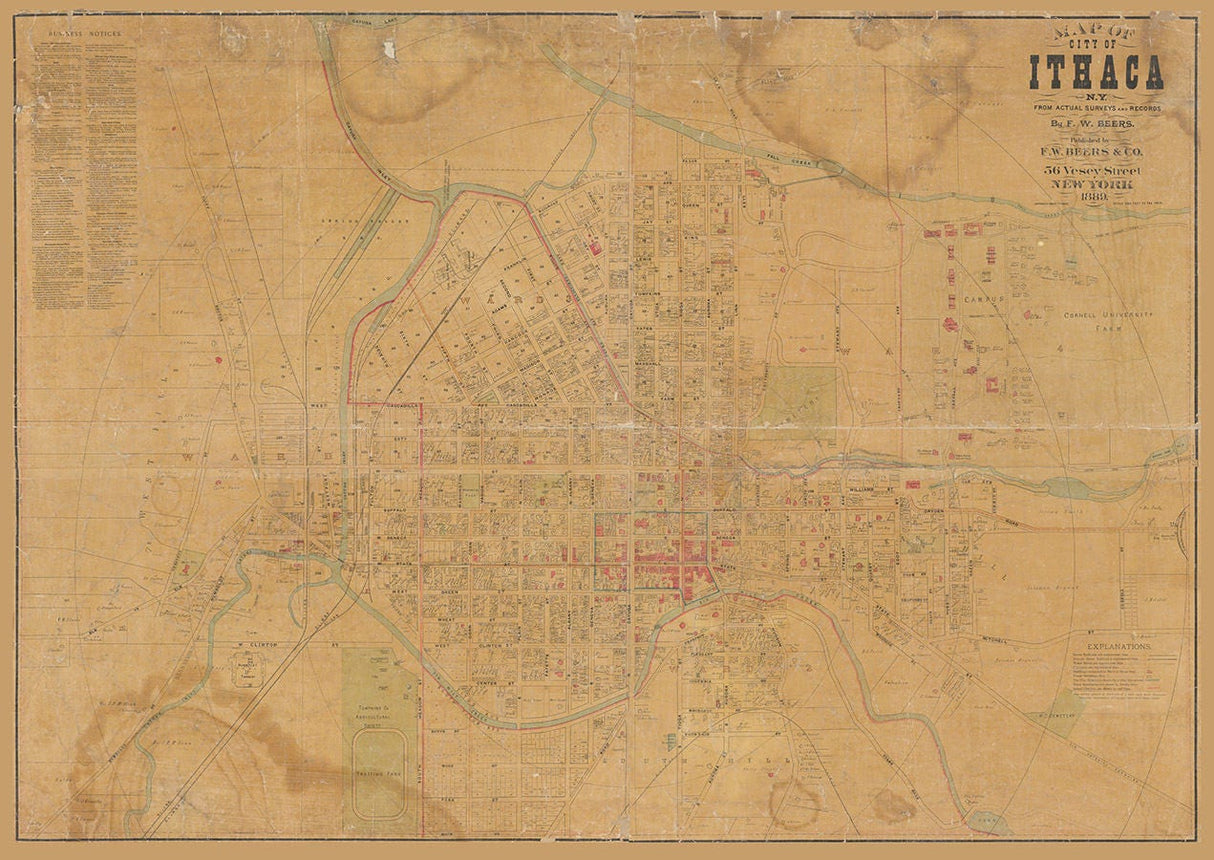 1889 Map of Ithaca New York