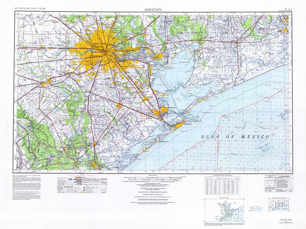 1975 Map of Houston Texas