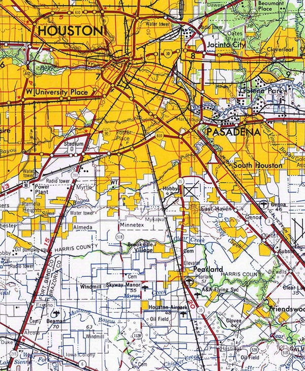 1975 Map of Houston Texas