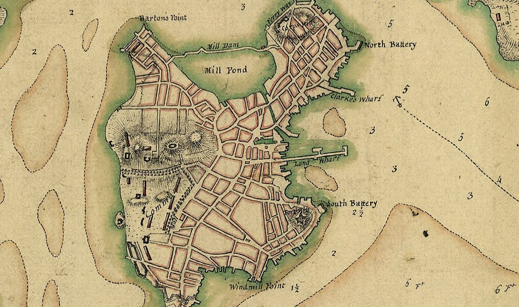 1775 Map of Boston and its Harbour