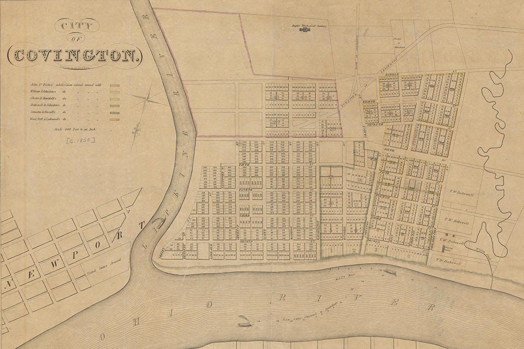 1850 Map of the City of Covington
