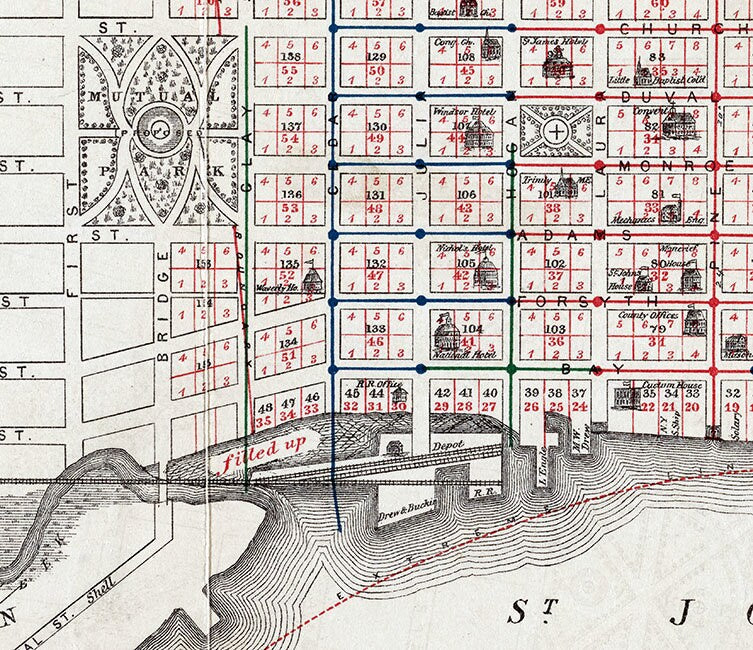 1878 Map of The City Of Jacksonville Florida