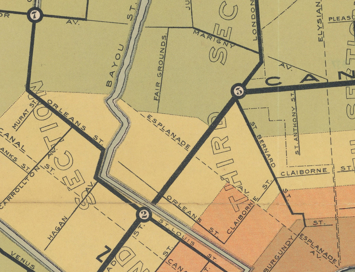 1895 Map of New Orleans Drainage System