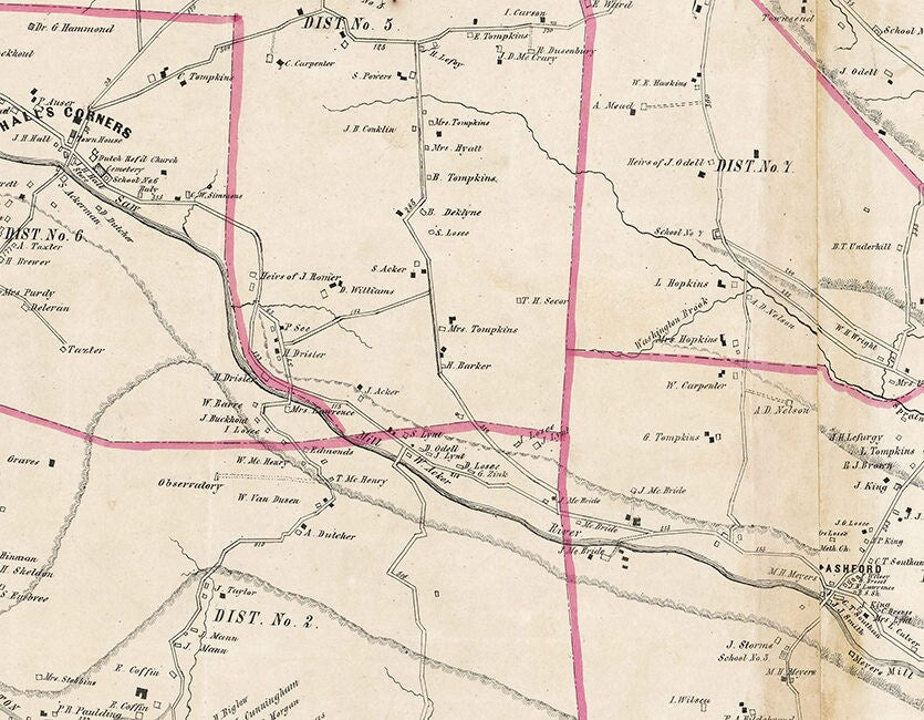 1857 Map of Greenburgh Westchester County New York