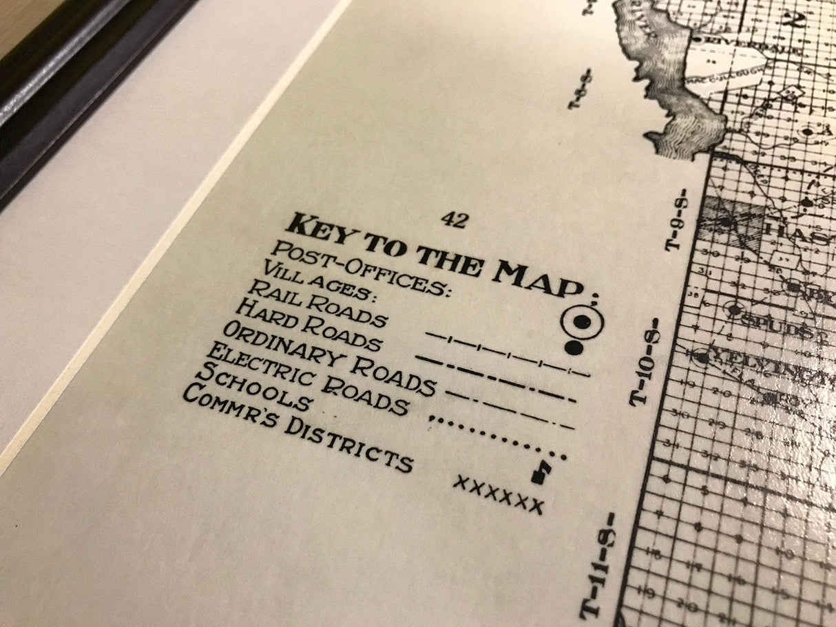 1914 Map of Saint Johns County Florida & Saint Augustine Framed