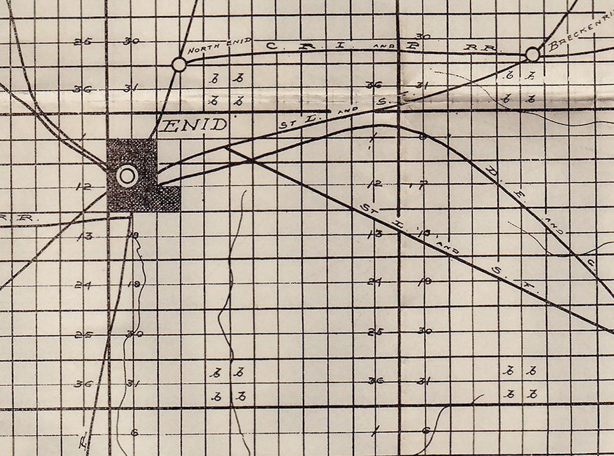 1909 Map of Garfield County Oklahoma