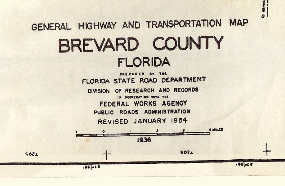 1954 Map of Brevard County Florida