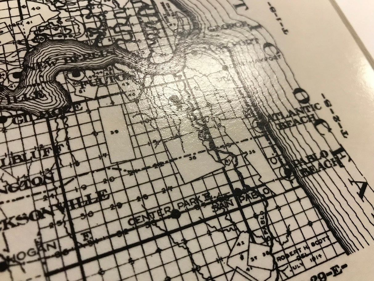 1914 Map of Duval County Florida Framed