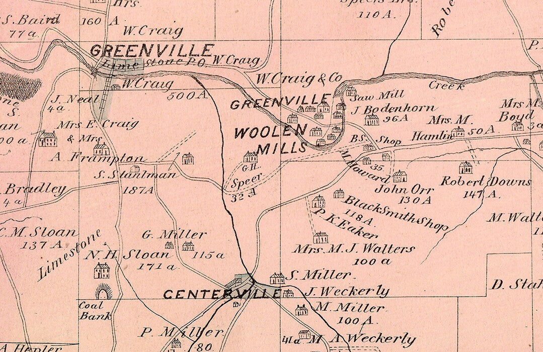 1877 Map of Limestone Township Clarion County Pennsylvania