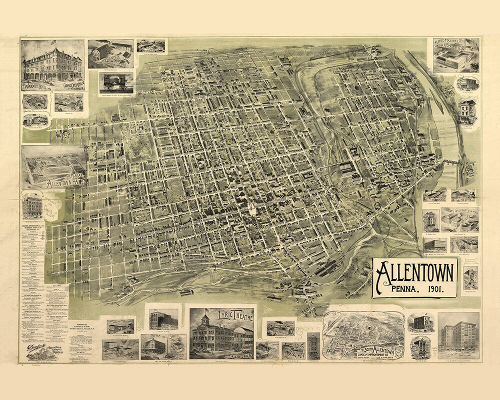 1901 Map of Allentown Pennsylvania