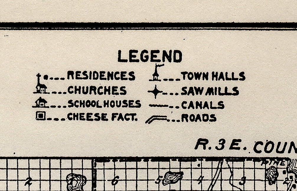 1914 Farm Line Map of Price County Wisconsin