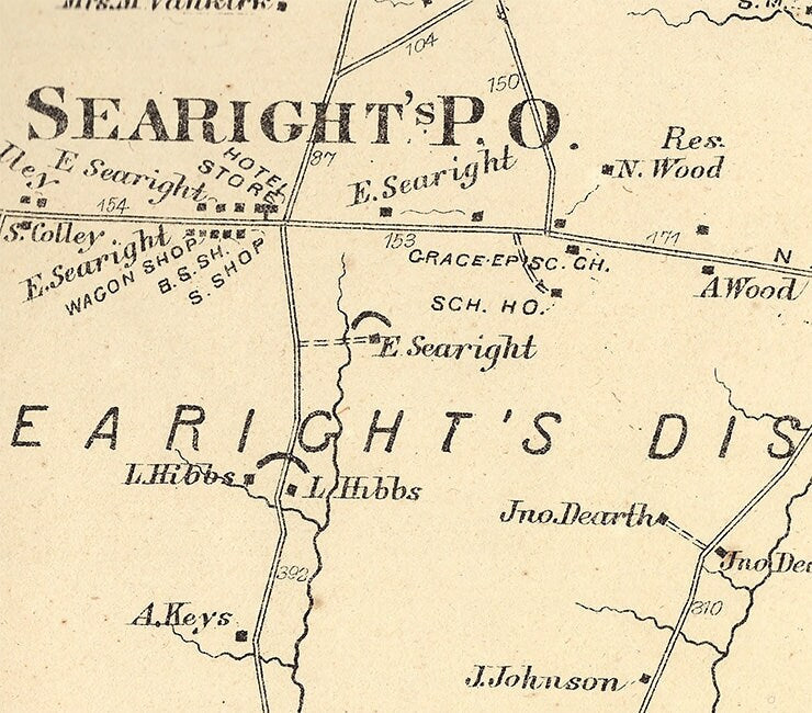 1872 Map of Menallen Township Fayette County PA New Salem