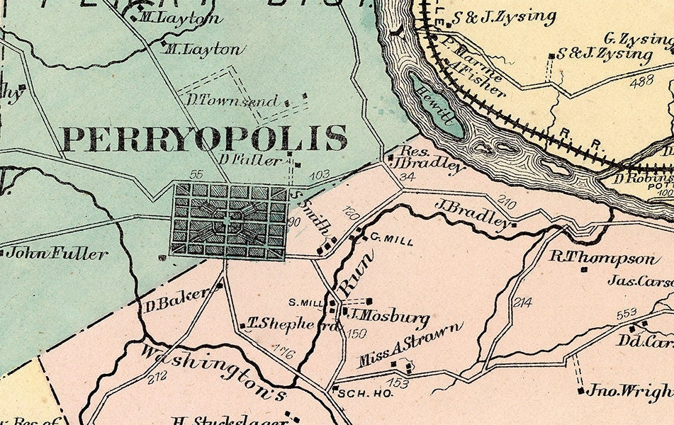 1872 Map of Perry Township Fayette County PA