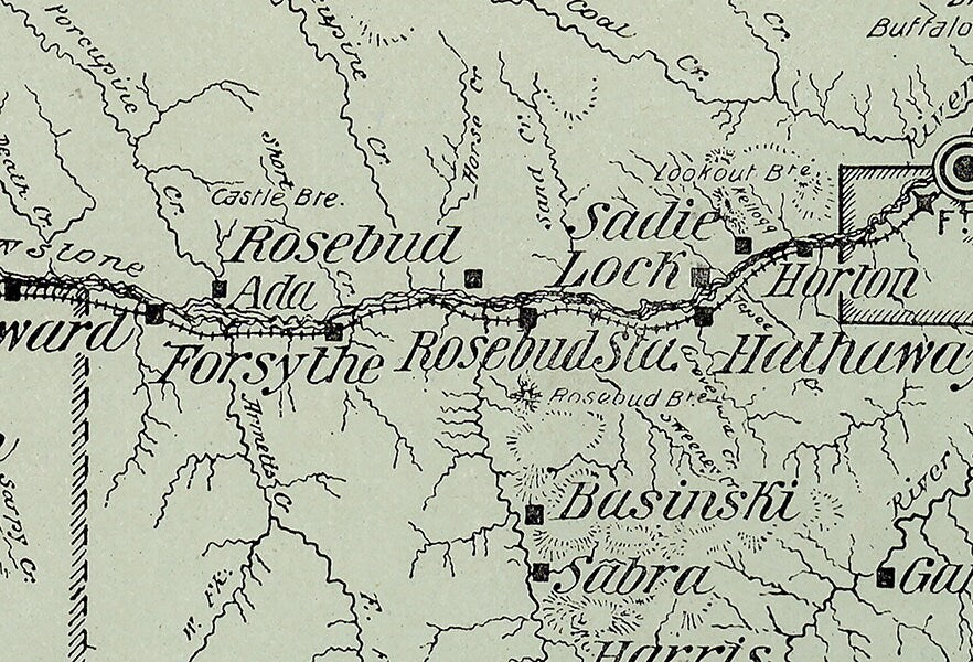 1900 Map of Custer County Montana