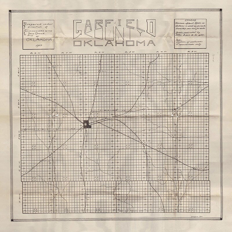1909 Map of Garfield County Oklahoma
