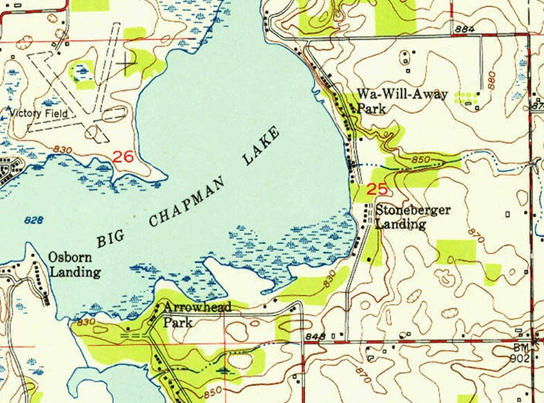 1950 Topo Map of Tippecanoe Lake Indiana