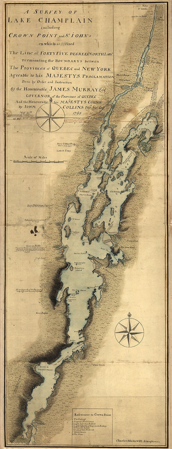 1765 Map of Lake Champlain New York