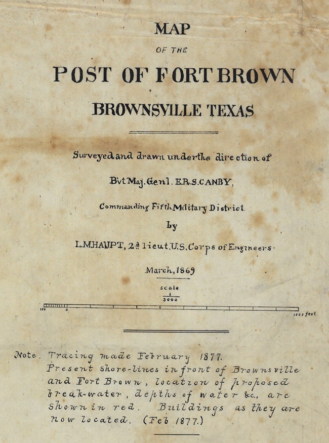 1877 Map of Fort Brown Brownsville Texas