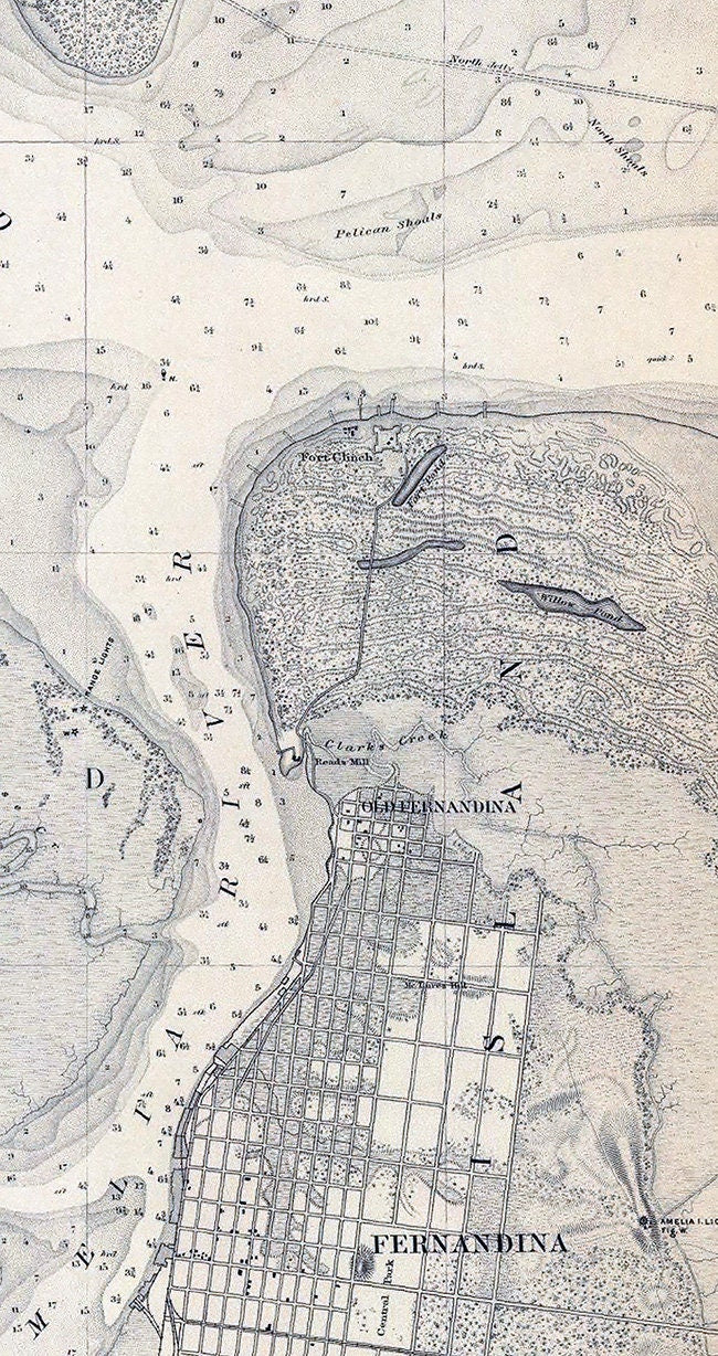1900 Nautical Map of Fernandina Entrance Florida