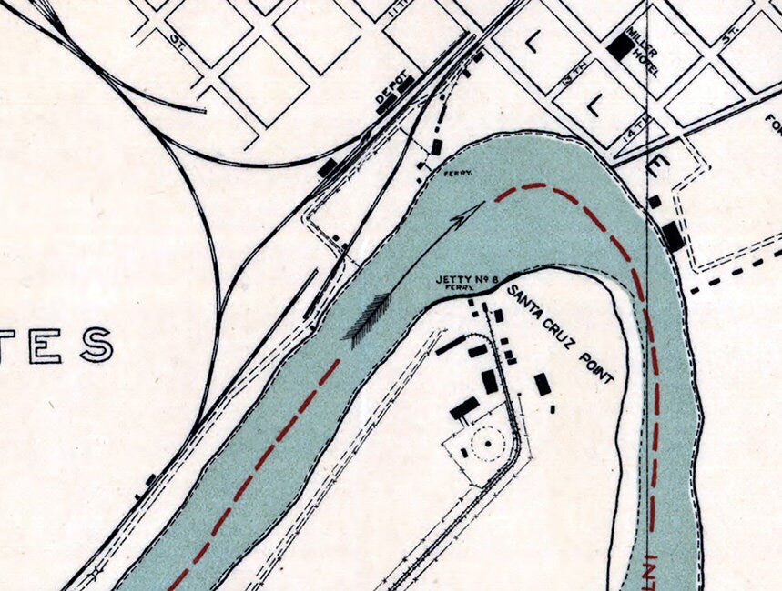 1910 Map of Brownsville Texas & Matamoros Mexico