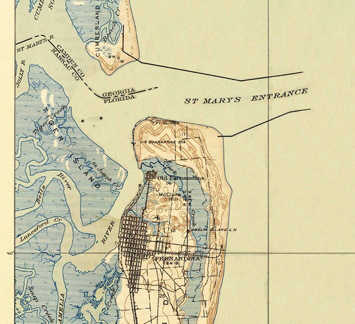 1919 Map of Fernandina Beach Quadrangle