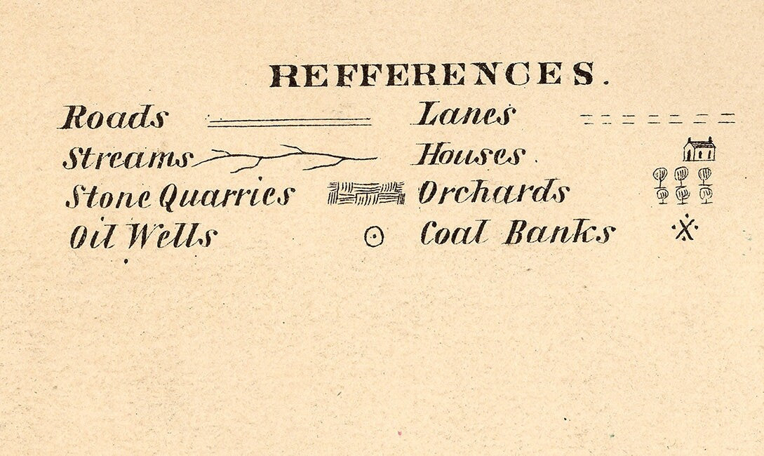 1877 Map of Mill Creek Township Clarion County Pennsylvania