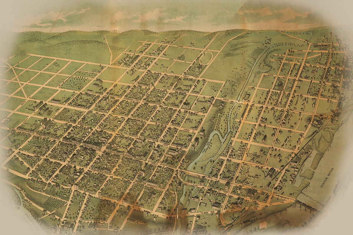 1879 Map of Allentown Pennsylvania