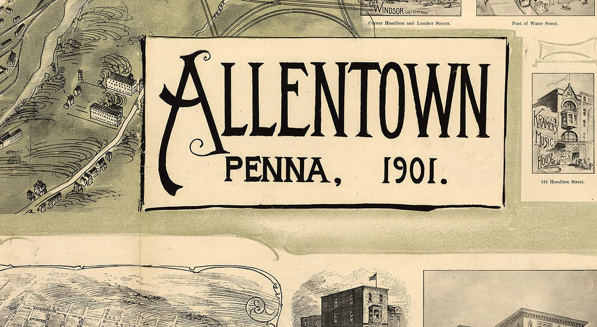 1901 Map of Allentown Pennsylvania
