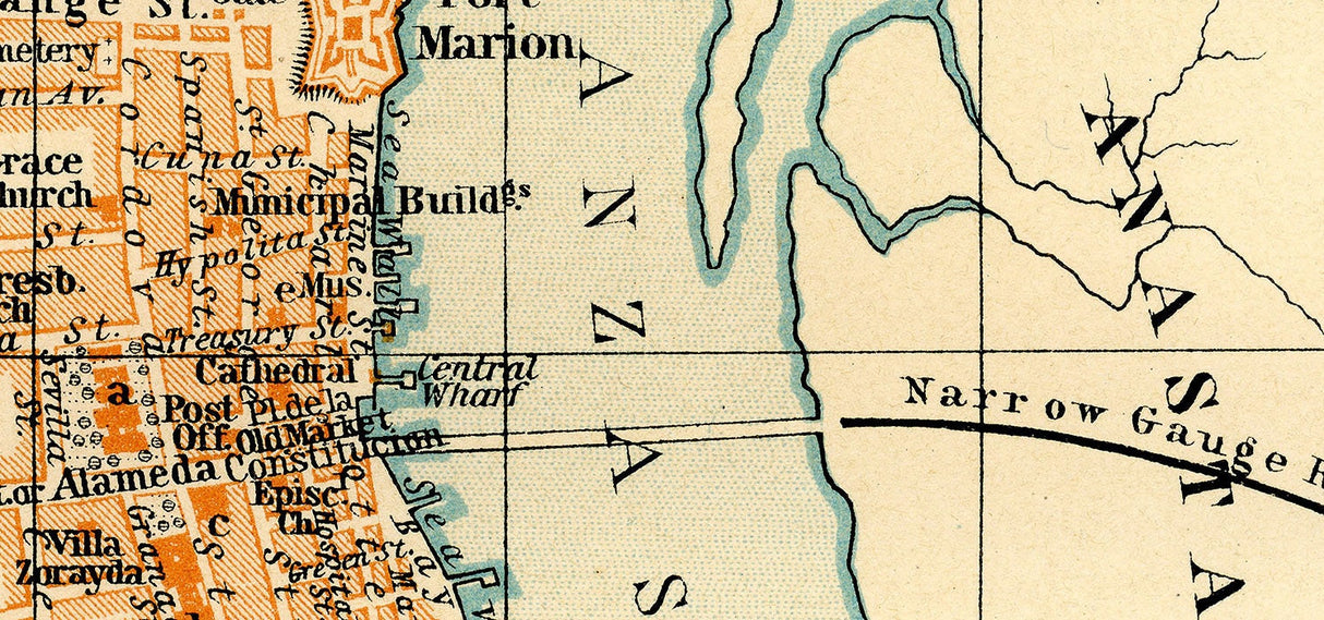 1904 Map of Saint Augustine Florida