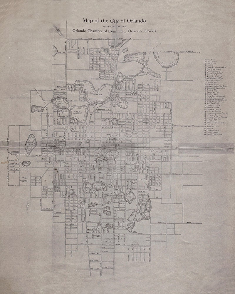 1924 Map of Orlando Florida