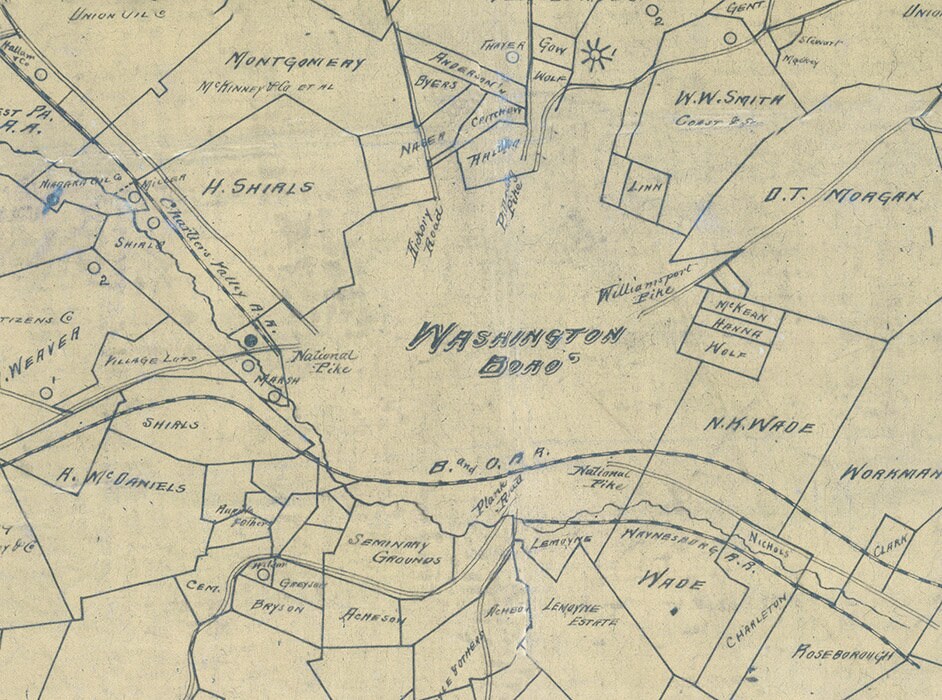 1900 Oil & Gas Map of The Boro of Washington Pennsylvania