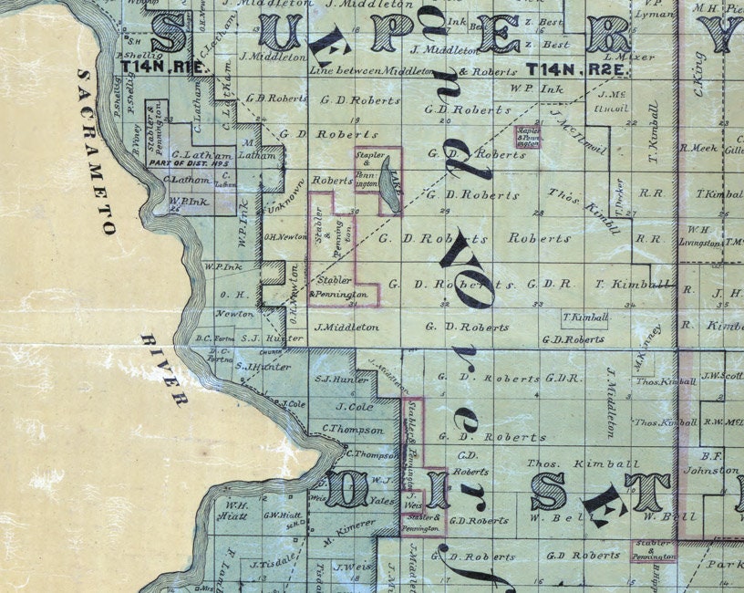 1873 Map of Sutter County California
