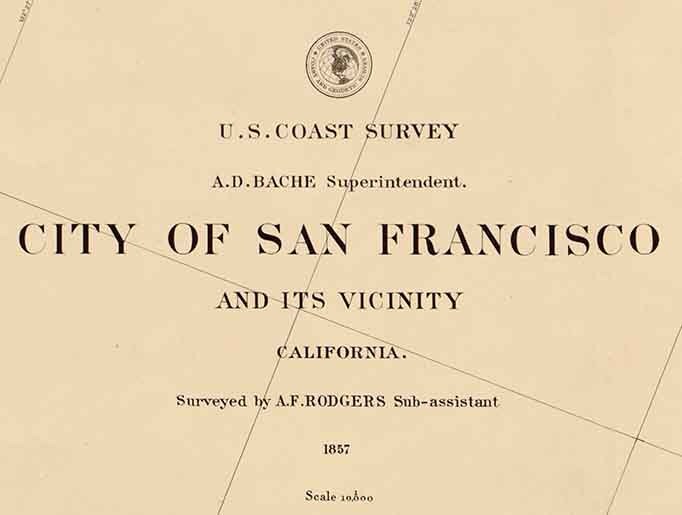 1893 Map of San Francisco California Alcatraz