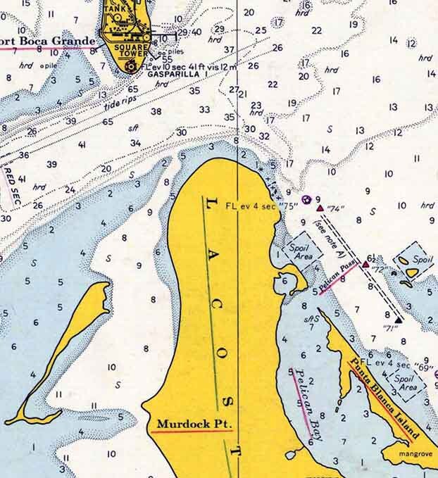 1961 Nautical Map of Charlotte Harbor Florida