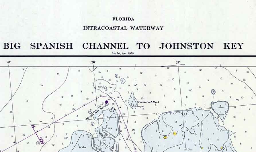 1970 Nautical Map of Big Spanish Channel to Johnston Key Florida