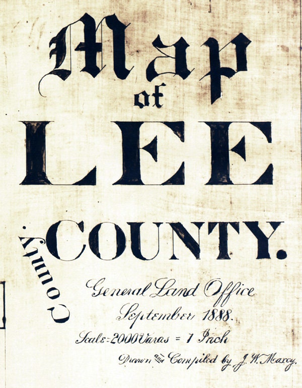 1888 Farm Line Map of Lee County Texas