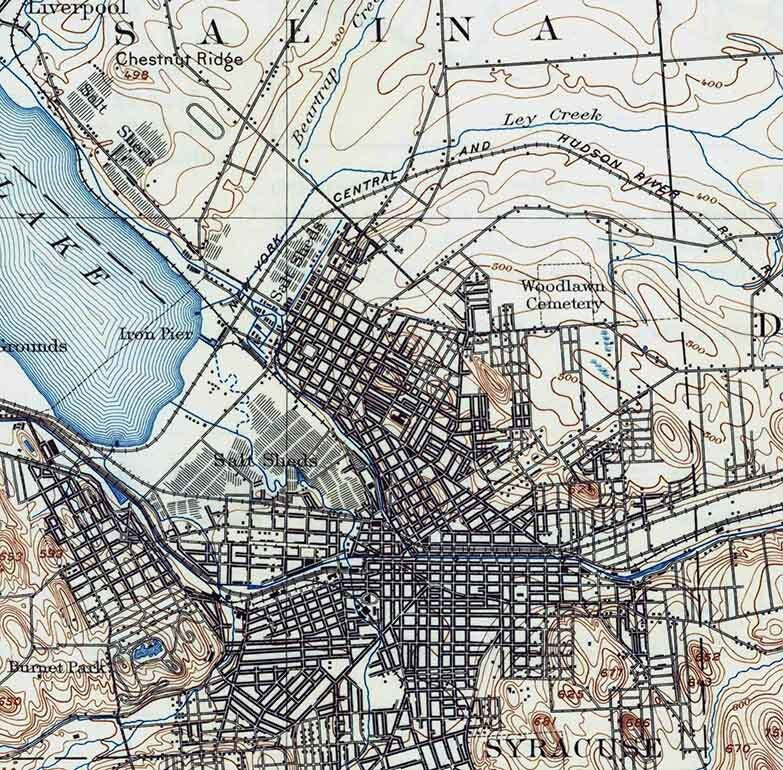 1898 Topo Map of Syracuse Quad New York