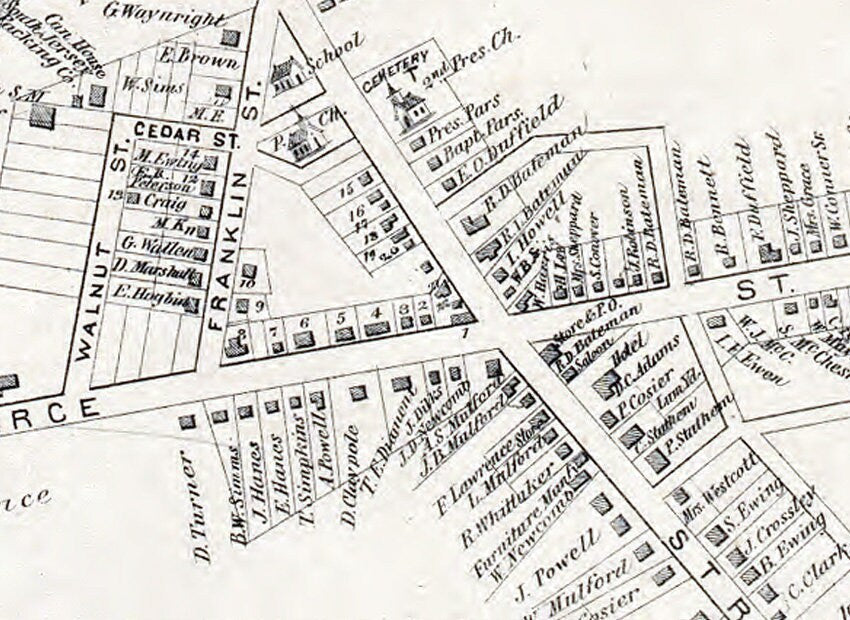 1876 Map of Cedarville Cumberland County New Jersey