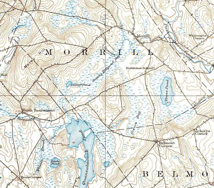 1917 Topo Map of Belfast Maine Quad