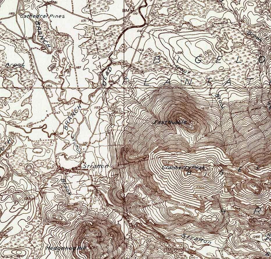1928 Topo Map of Stratton Maine Quad Flagstaff Pond Bigelow Preserve