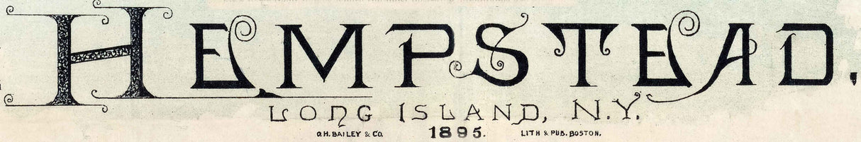 1895 Panoramic Map of Hempstead Long Island New York