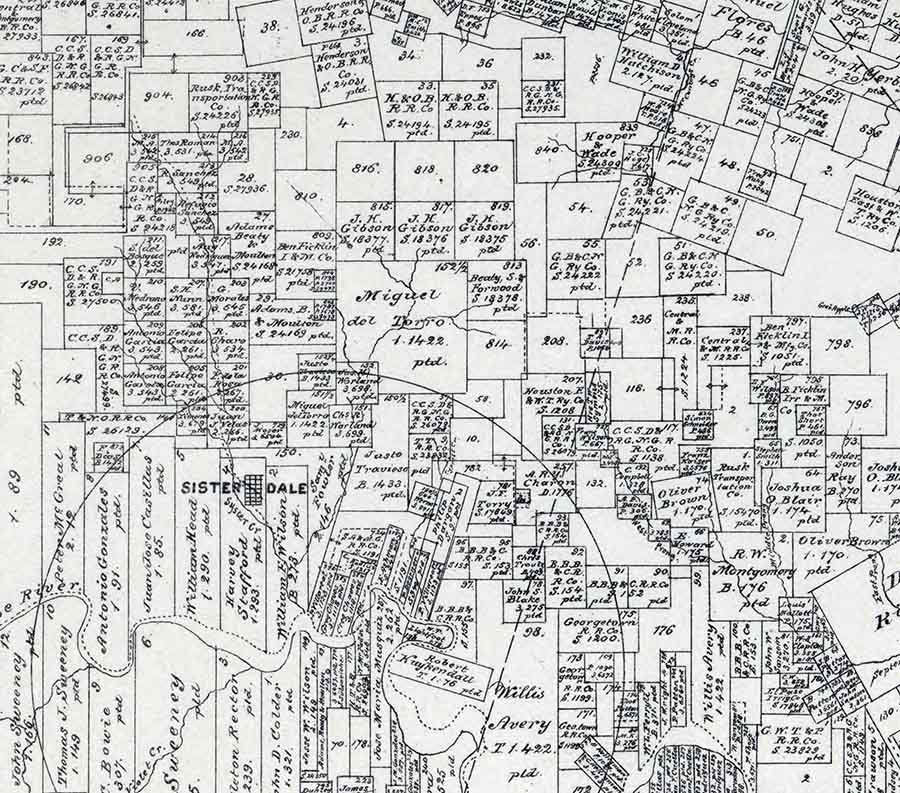 1879 Farm Line Map of Kendall County Texas