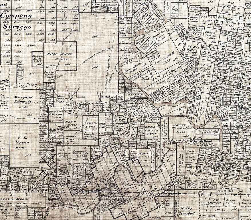 1897 Farm Line Map of Young County Texas